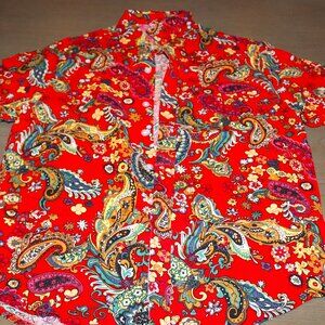 Vintage red Hawaiian shirt. Men's small
